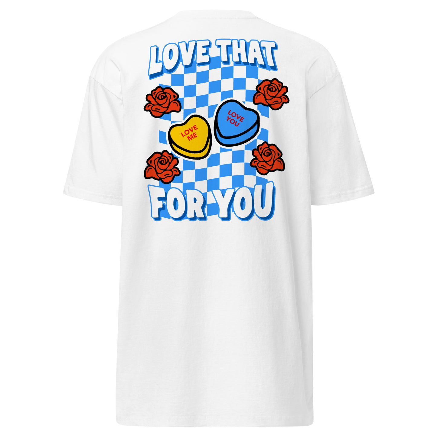 White Heavyweight Tee - Love Me Love You